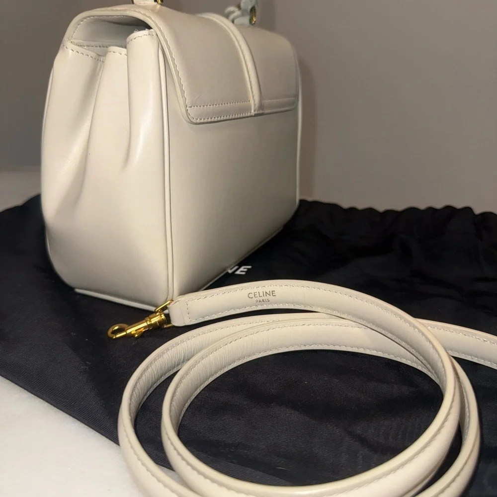 Celine 16 Top Handle Bag Smooth Calfskin Mini Cream